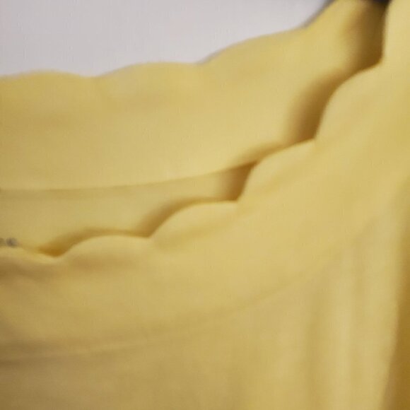 Talbots NWT Yellow Scalloped Scoop Neck Pima Cotton Top Size 2X - Picture 3 of 5